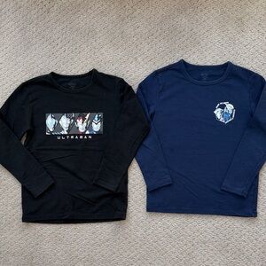 Uniqlo Ultraman Kids Heattech Long Sleeve Shirts - Black and Navy